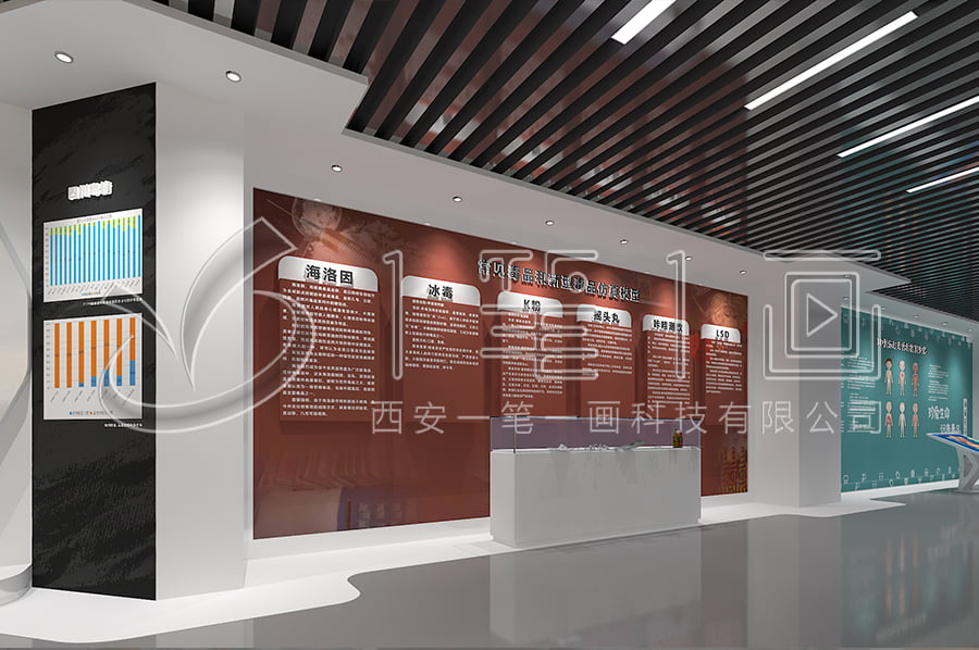 青少年禁毒教育展廳設計效果圖